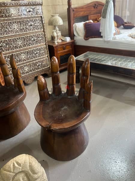 solid wood teak table with 4 chair 3