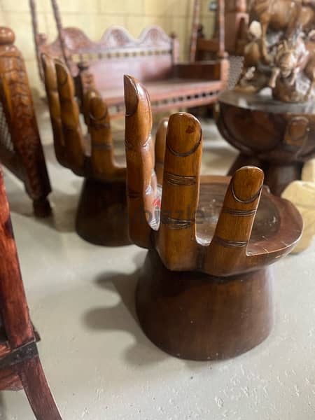 solid wood teak table with 4 chair 4