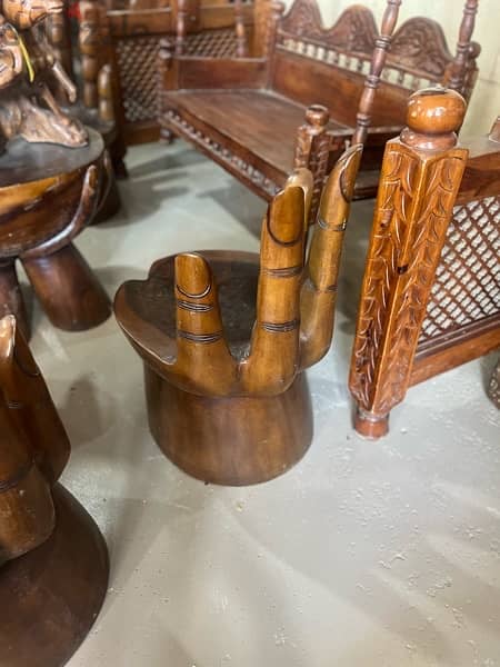 solid wood teak table with 4 chair 7