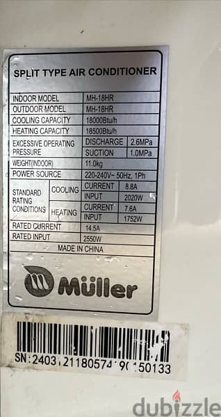 Müller air conditioner || مكيف ميولر 1
