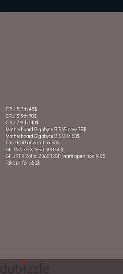 pc parts motherboard CPU GPU
