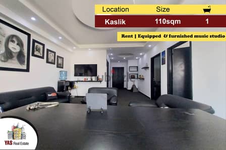 Kaslik 110m2 | Equipped Music Studio | Rent | Decorated | IV CH |