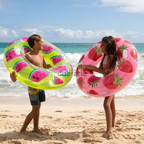 Intex Tropical Fruit Inflatable Swim Tubes 107 cm 2