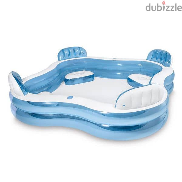 Intex Swim Center Square Inflatable Family Lounge Pool 228*228*66 cm 0