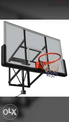 Basketball board with manivel for height control