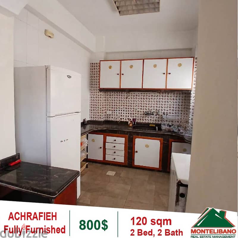 800$!! Fully Furnished Apartment for rent in Achrafieh 5