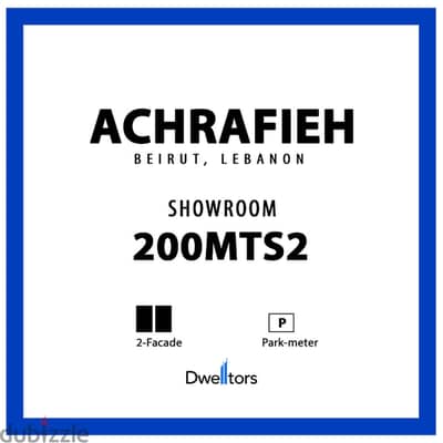 Showroom for rent in ACHRAFIEH - 200 MT2 - 2 Facade