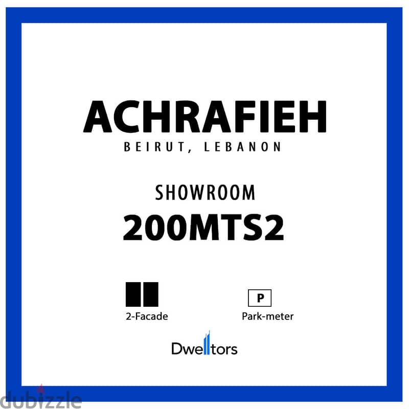 Showroom for rent in ACHRAFIEH - 200 MT2 - 2 Facade 0