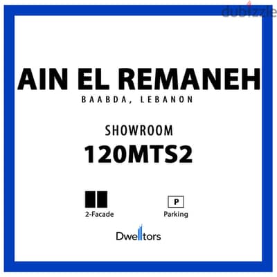 Shop for rent in AIN EL REMENEH - 120 MT2 - 3 MT Height