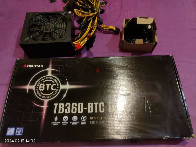 Motherboard Tb360-BTC D+ with ram 4 gb + fan + Power supply 2200 Watt 1