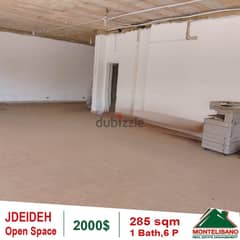 2000$!! Open Space Showroom for rent in Jdeideh