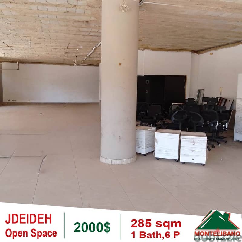 2000$!! Open Space Showroom for rent in Jdeideh 2