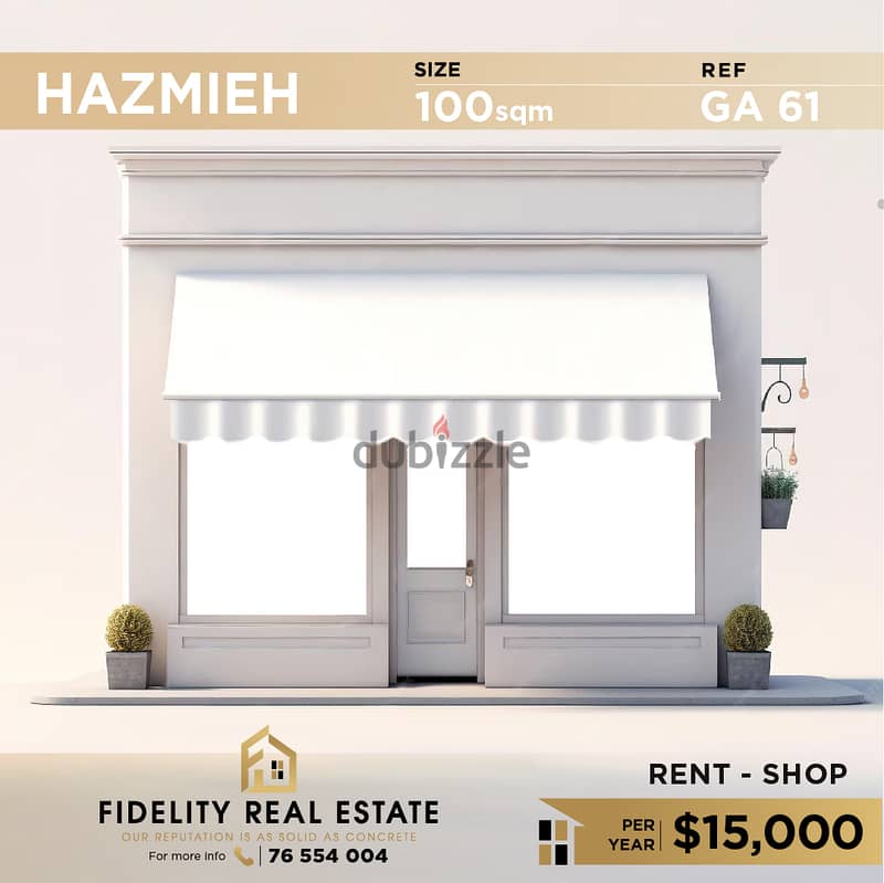 Shop for rent in  Hazmieh GA61 0