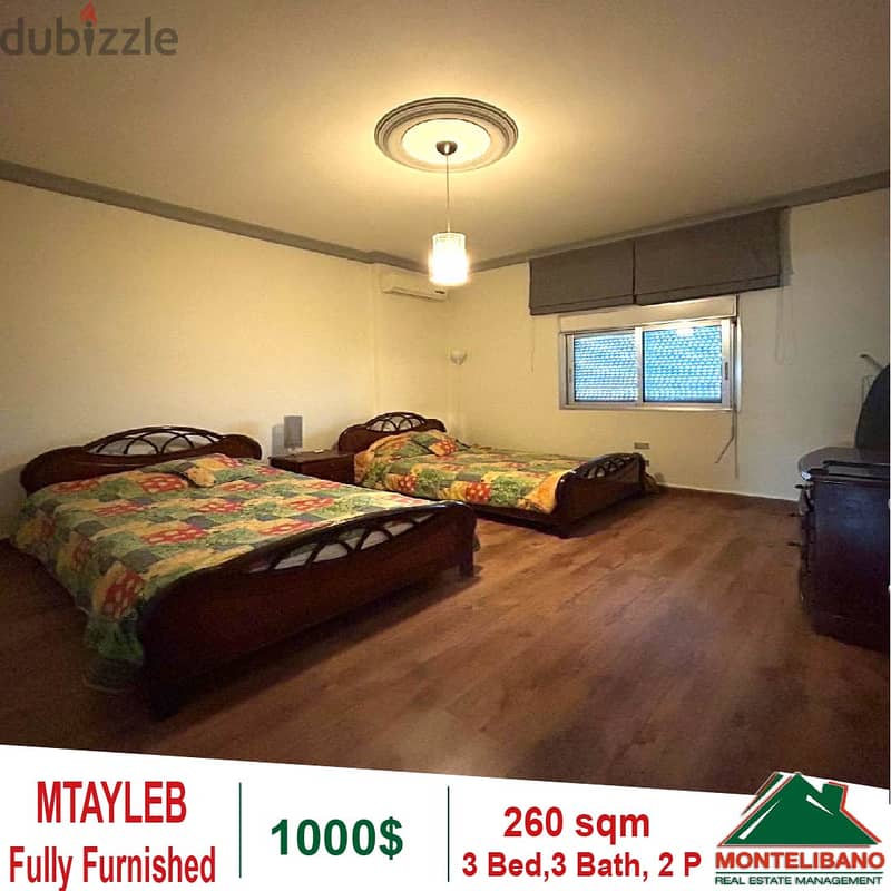 1000$!! Fully Furnished Apartment for rent in Mtayleb 5