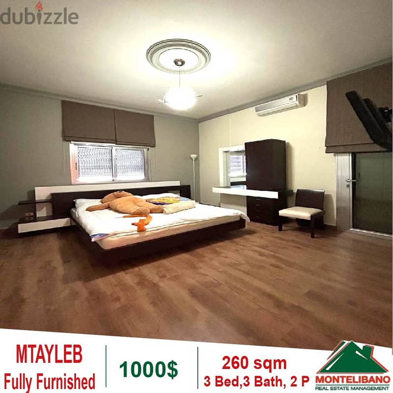 1000$!! Fully Furnished Apartment for rent in Mtayleb 6