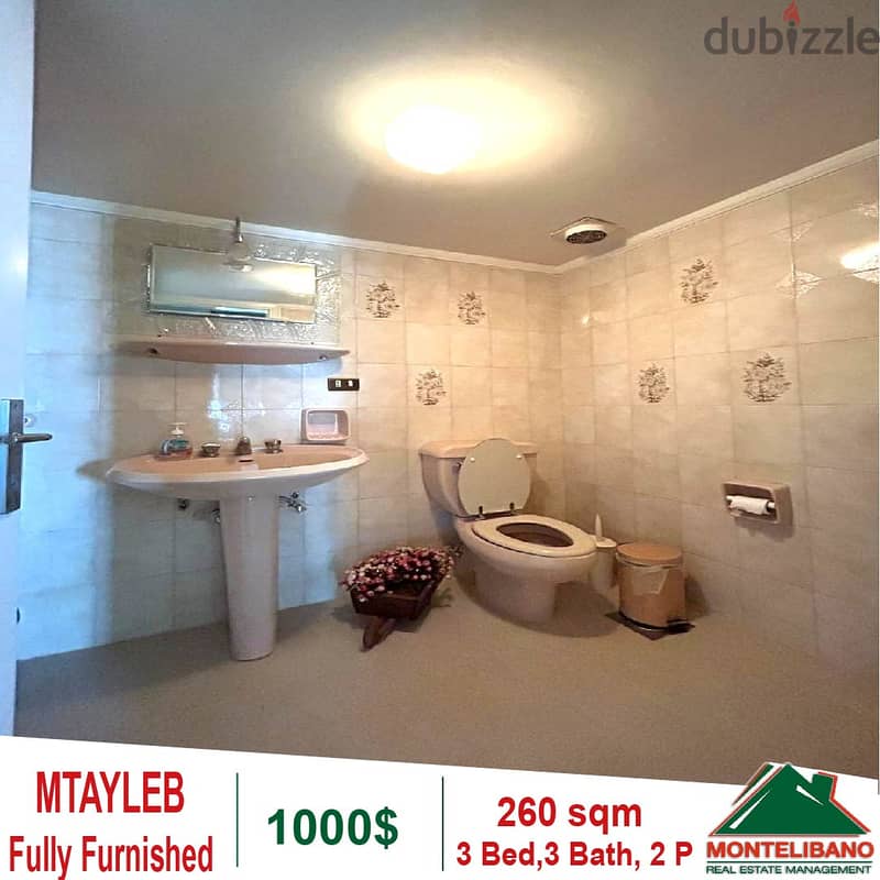 1000$!! Fully Furnished Apartment for rent in Mtayleb 7