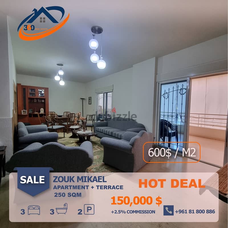 Apartment for sale with garden in zouk 600$/m2 شقة للبيع في زوق مكايل 0