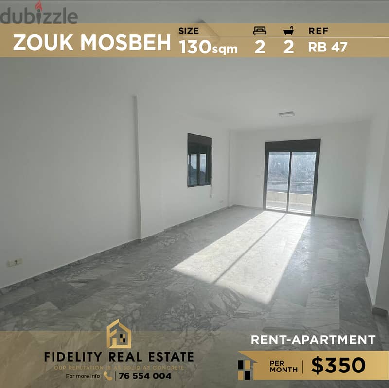 Apartment for rent in Zouk Mosbeh RB47  شقة للإيجار في ذوق مصبح 0