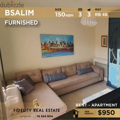 Apartment for rent in Bsalim - Furnished RB48 للإيجار شقة في بصاليم