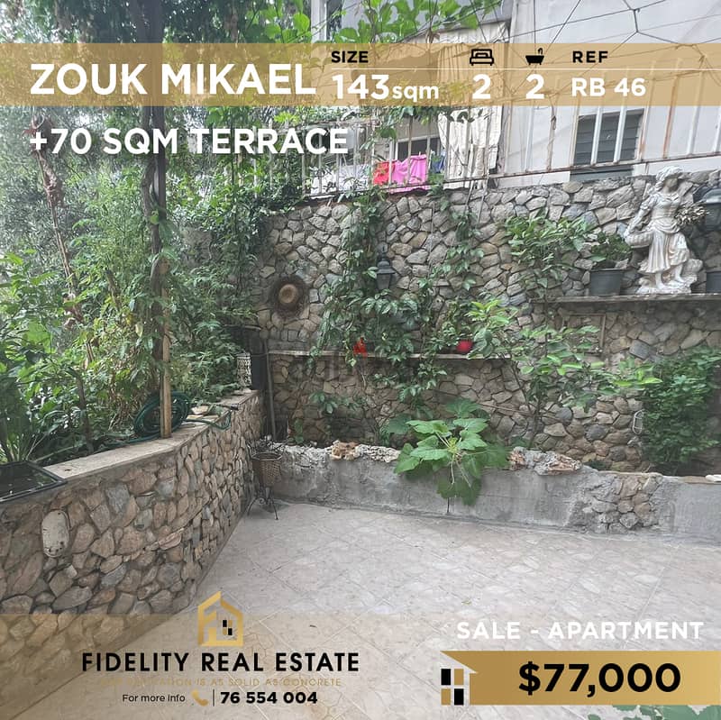 Apartment for sale in Zouk Mikael RB46 0