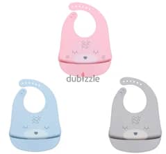 NEW Silicone Bib (Pink or Blue) 0