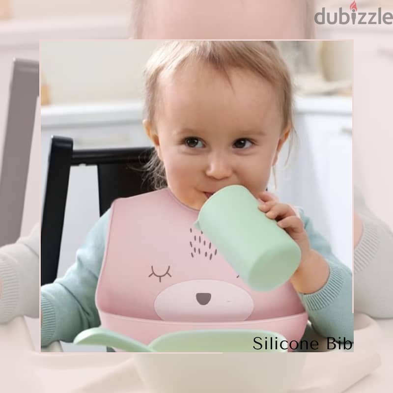 NEW Silicone Bib (Pink or Blue) 2