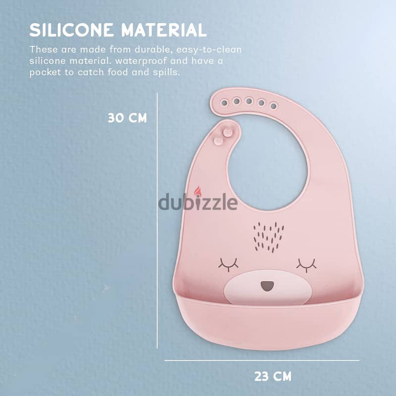 NEW Silicone Bib (Pink or Blue) 7