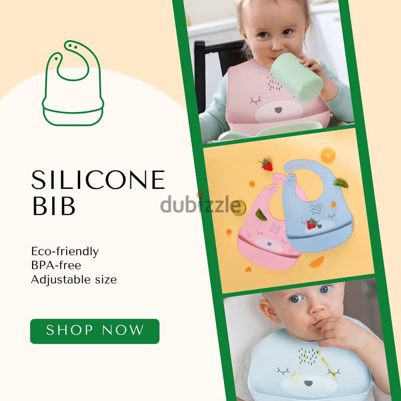 NEW Silicone Bib (Pink or Blue) 8