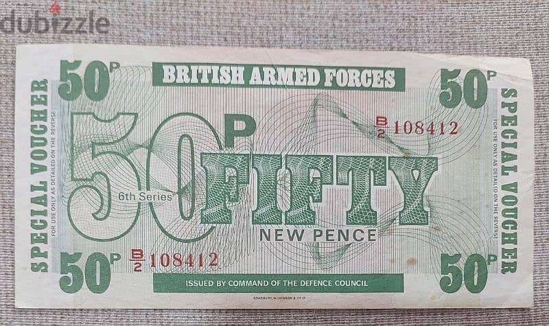 British Armed Forces Banknote Fifty New Pence 0