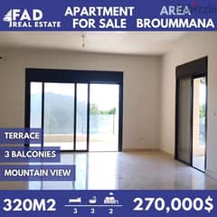 Apartment for sale in Broummana شقة للبيع في برمانا 0