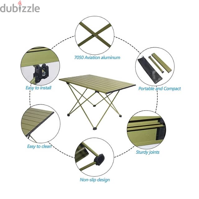 Foldable Picnic Table, Portable Outdoor Camping Table with Bag 4