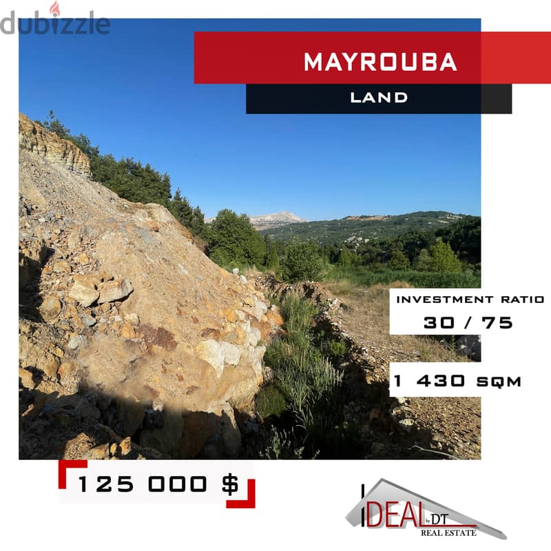 Land For sale in Mayrouba 1430 sqm ارض  للبيع في ميروبا ref#NW56369 0