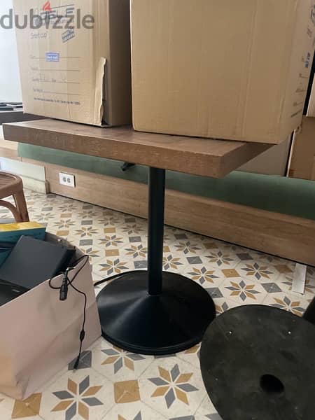 solid wood and metal table for sale 2