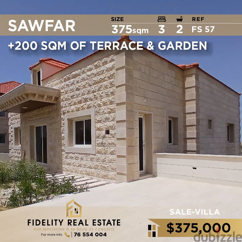 Villa for Sale in Sawfar FS57 فيلا للبيع في صوفر 0