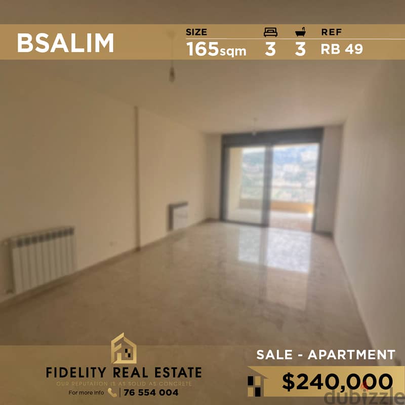 Apartment for sale in Bsalim RB49 شقة للبيع في بصاليم 0