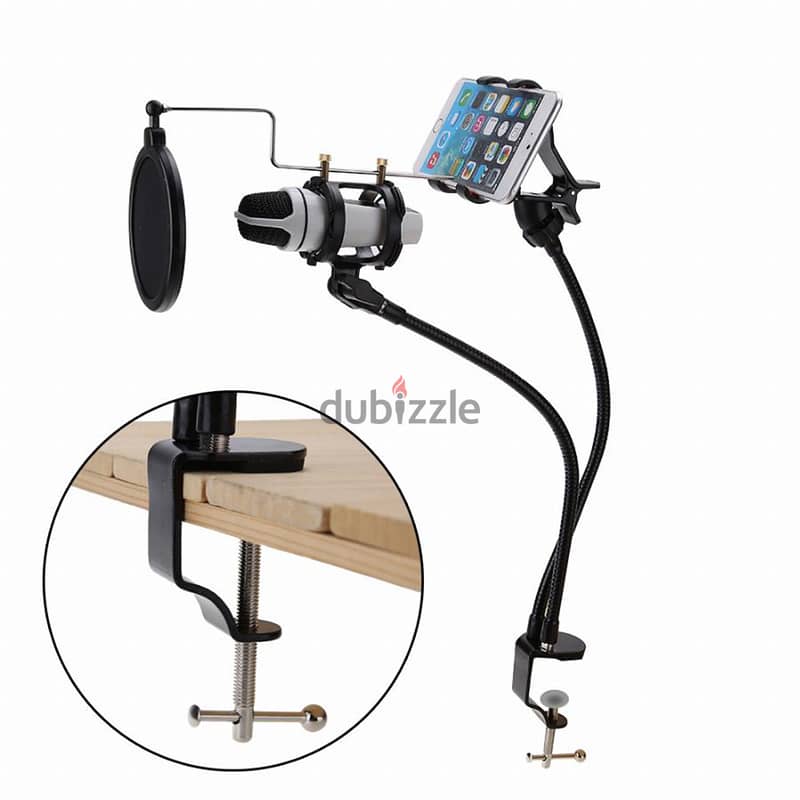 Clamp Desk Microphone & Cell Phone Stand 0