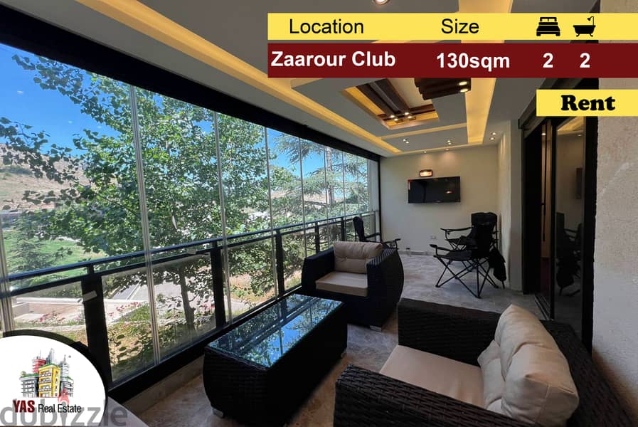 Zaarour Club 130m2 | 20m2 Terrace | Rent | View | Luxury | NE | 0