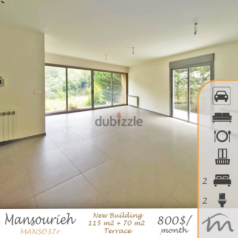 Mansourieh | High End / Brand New 115m² + 70m² Terrace | Mountain View 0