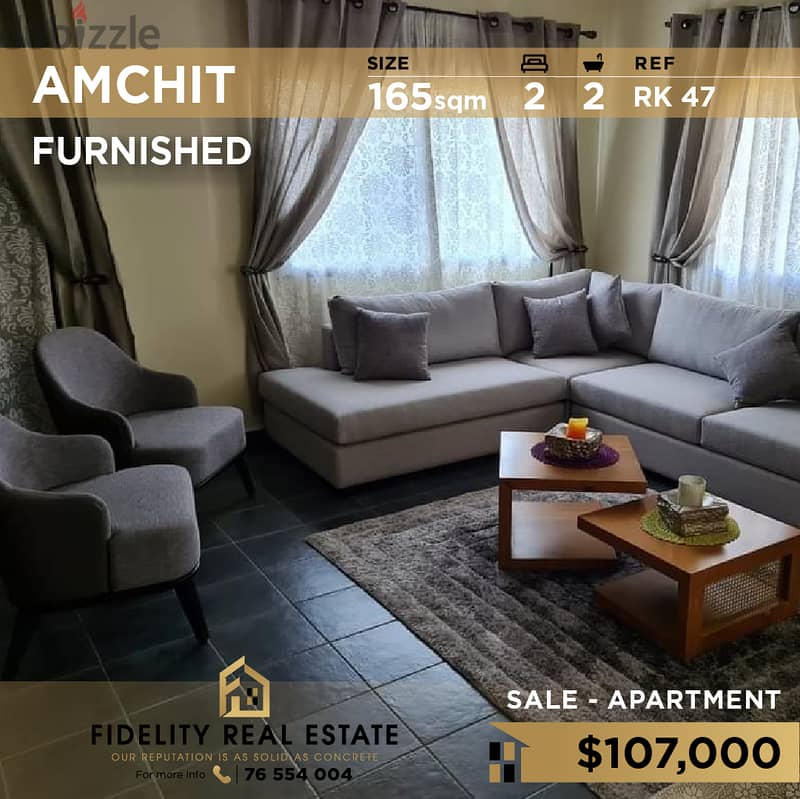 Apartment for sale in Amchit RK47 شقة مفروشة للبيع في عمشيت 0
