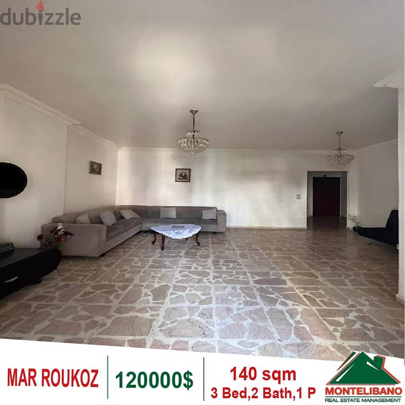 120000$!! Apartment for sale in Mar Roukoz 1