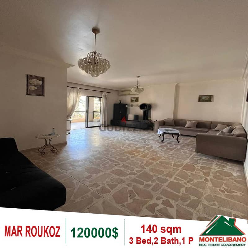 120000$!! Apartment for sale in Mar Roukoz 2