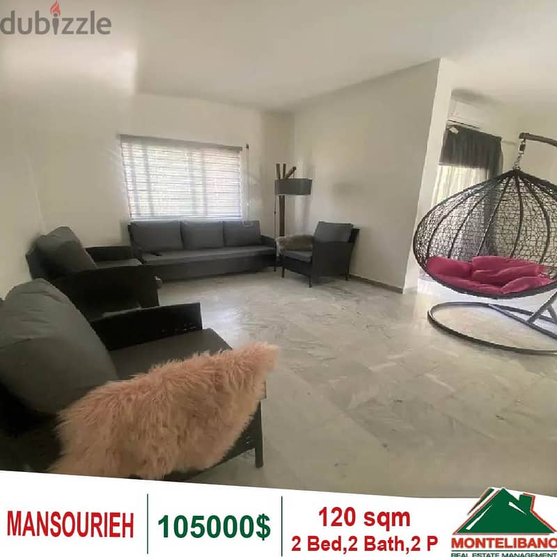 105000$!! Apartment for sale located in Mansourieh 1