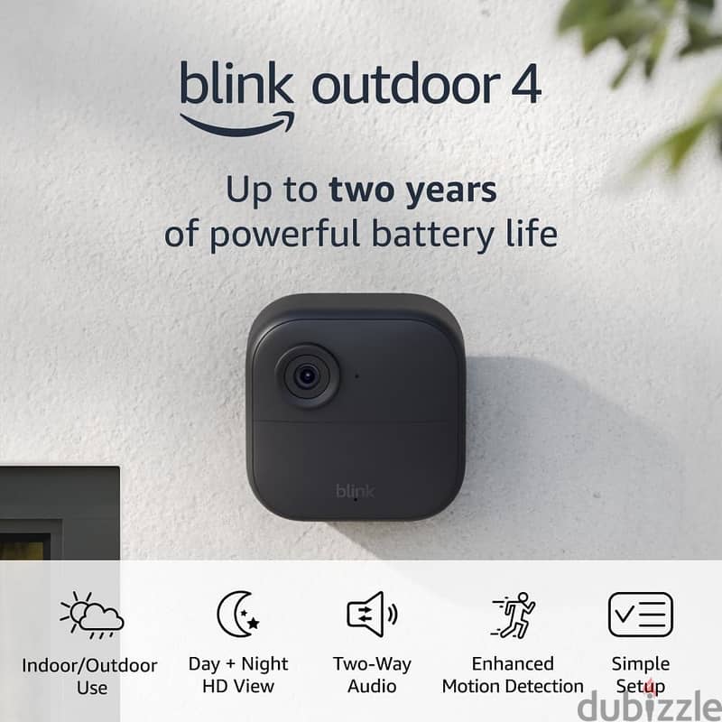 Blink Outdoor 4 (4th Gen), Wire-free, 2year battery life, 2way audio 0