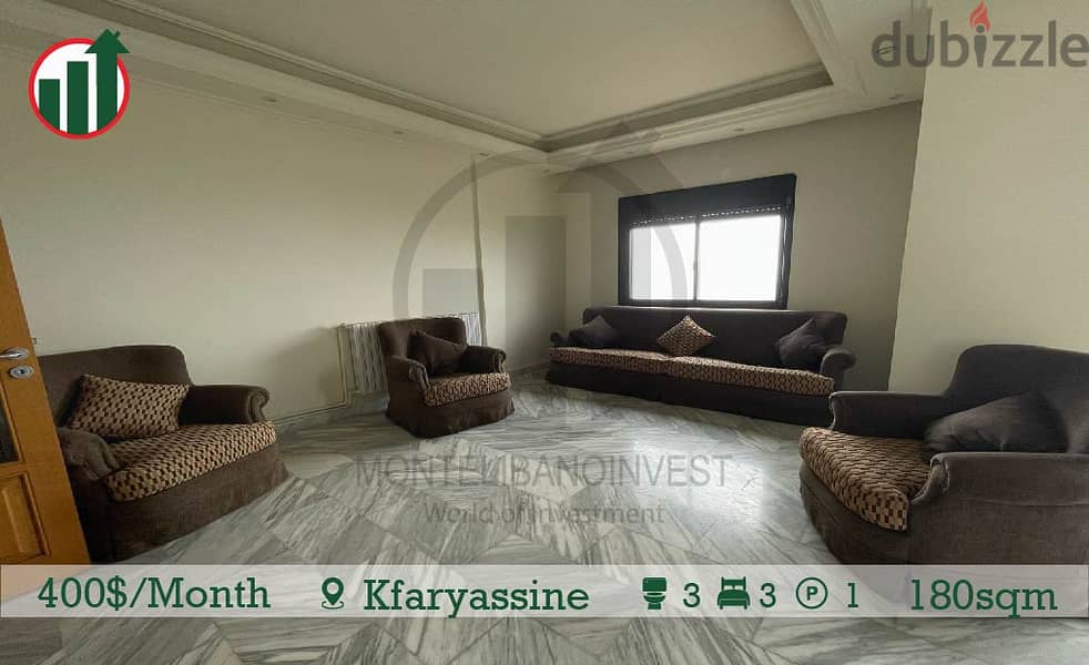 Semi Furnished Apartment for Rent in Kfaryassine !! 3