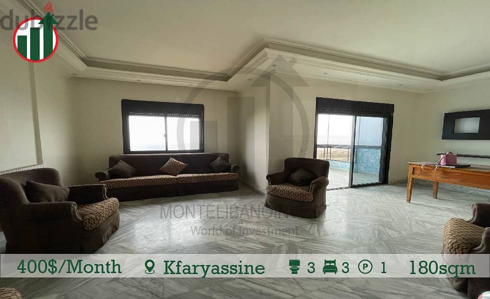 Semi Furnished Apartment for Rent in Kfaryassine !! 4