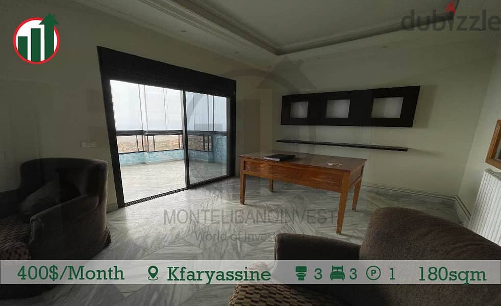 Semi Furnished Apartment for Rent in Kfaryassine !! 10