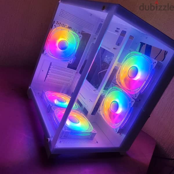 new rgb cases with 5 rgb fans built in available in black and white 2