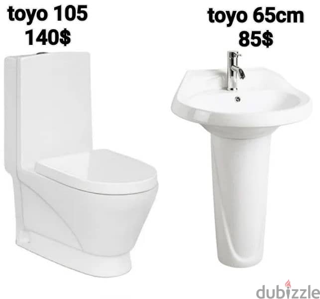 طقم حمام(مغسلة بعامود)bathroom toilet sets(sink and toilet seat) 7