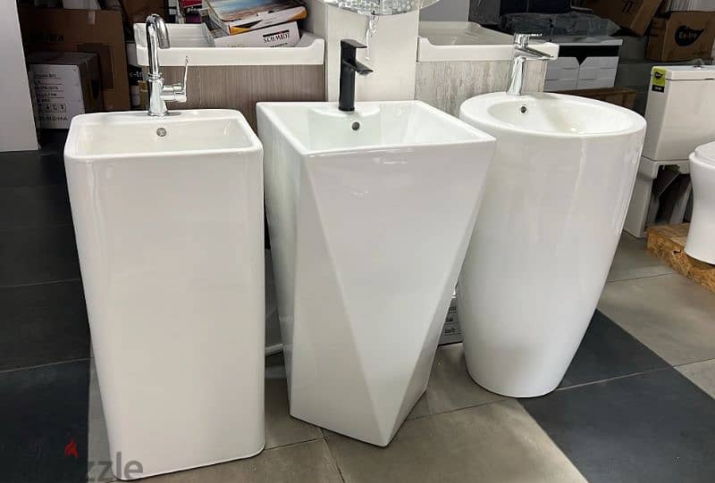 طقم حمام(مغسلة بعامود)bathroom toilet sets(sink and toilet seat) 10