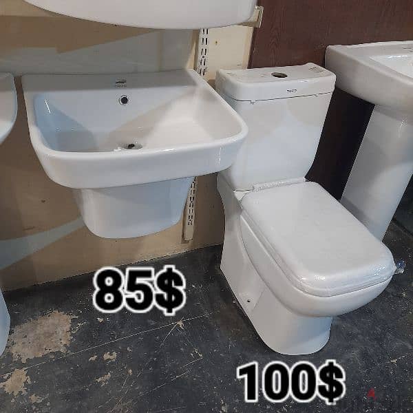 طقم حمام(مغسلة بعامود)bathroom toilet sets(sink and toilet seat) 14